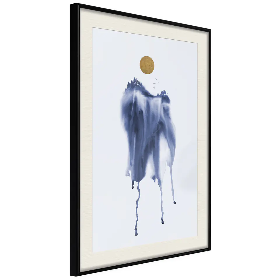 ⁨Poster - Waterfall of color (size 20x30, finish Black frame with passe-partout)⁩ at Wasserman.eu