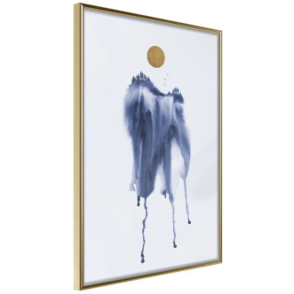 ⁨Poster - Waterfall of color (size 20x30, finish Gold frame)⁩ at Wasserman.eu