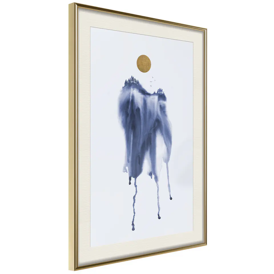 ⁨Poster - Waterfall of color (size 20x30, finish Gold frame with passe-partout)⁩ at Wasserman.eu