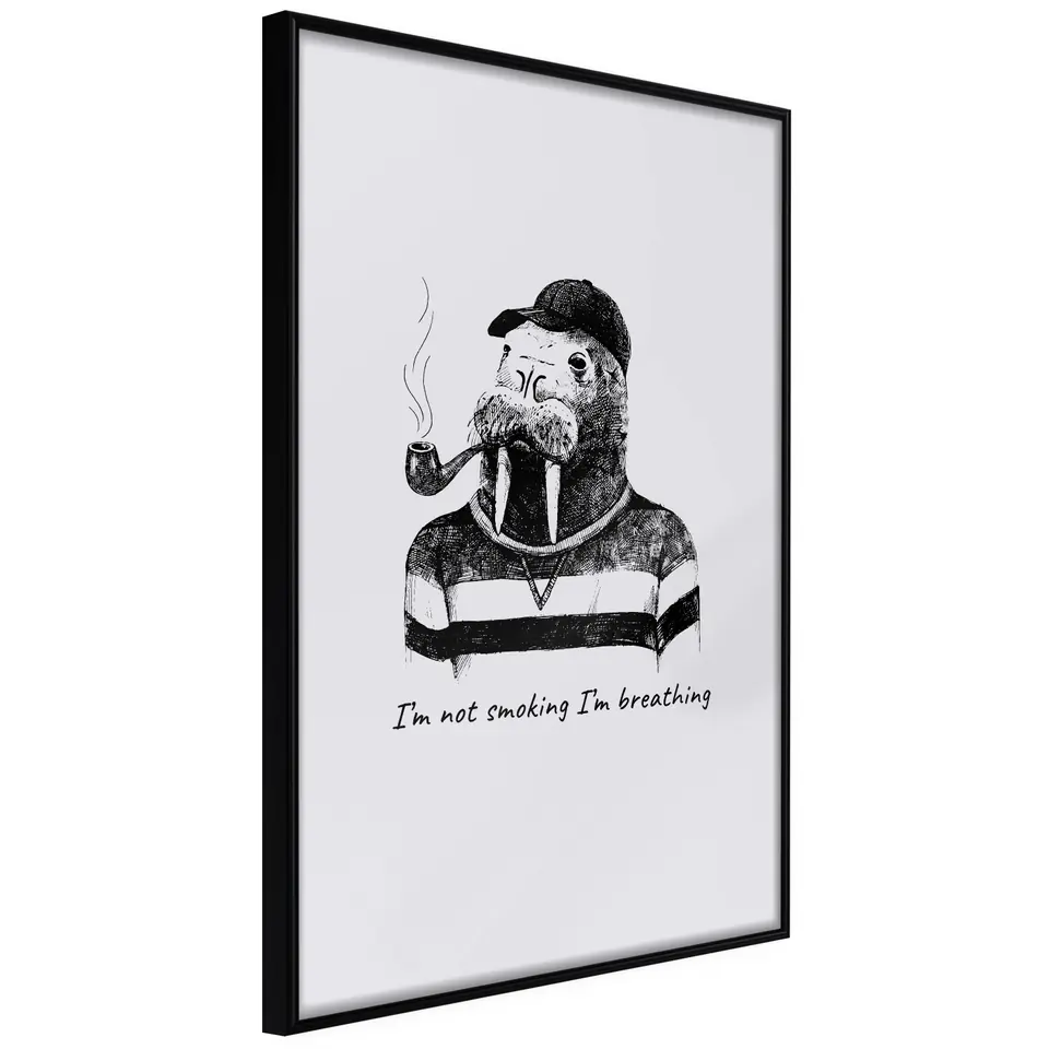 ⁨Plakat - I'm not smoking. I'm breathing [Poster] (rozmiar 20x30, wykończenie Rama czarna)⁩ w sklepie Wasserman.eu