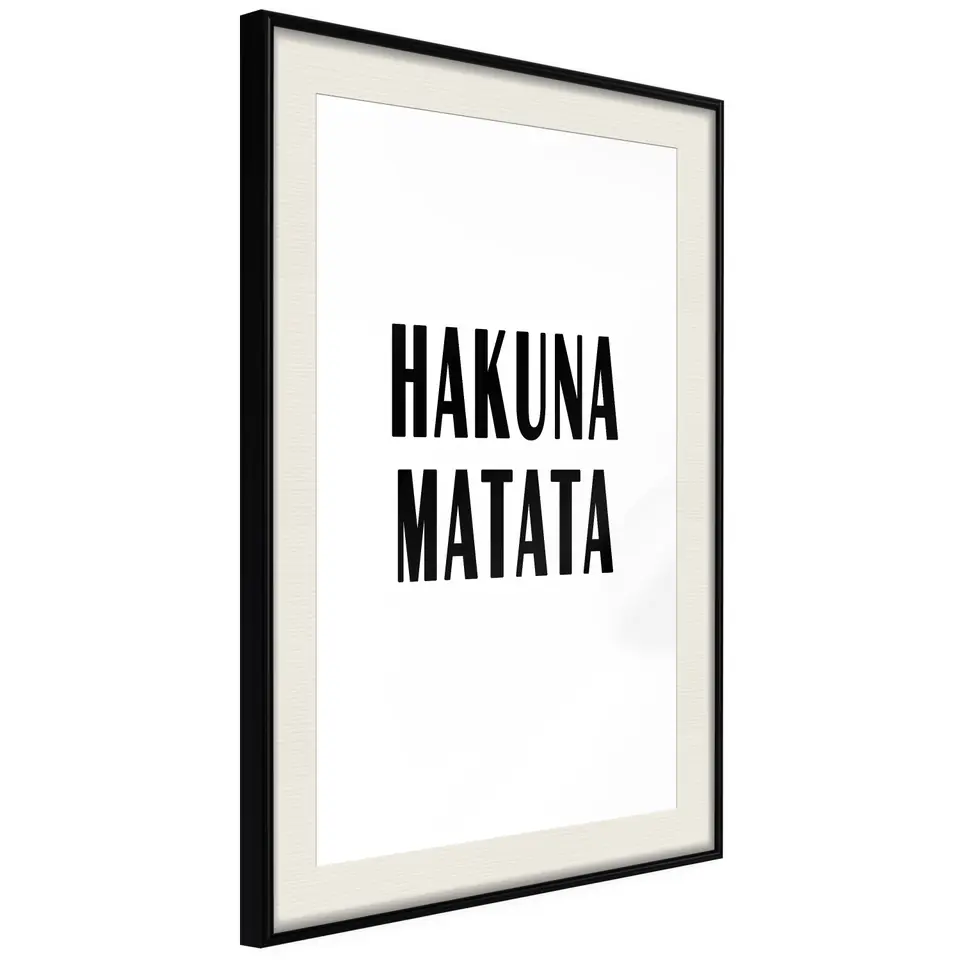 ⁨Poster - Hakuna Matata (size 20x30, finish Black frame with passe-partout)⁩ at Wasserman.eu