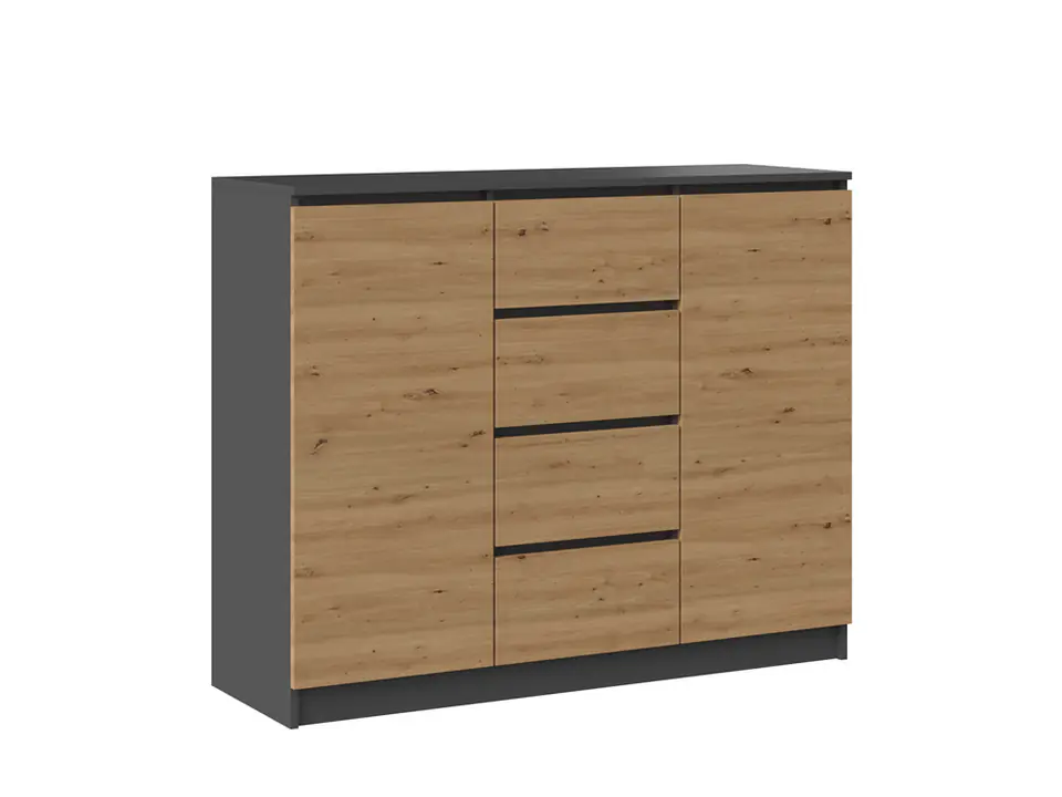 CHEST OF DRAWERS 2D4S - ANTHRACITE / ARTISAN OAK at Wasserman.eu