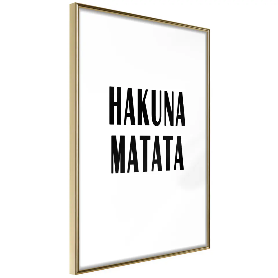 ⁨Plakat - Hakuna Matata [Poster] (rozmiar 30x45, wykończenie Rama złota)⁩ w sklepie Wasserman.eu