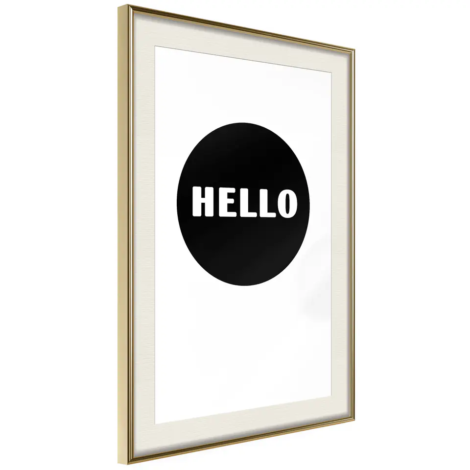 ⁨Poster - Welcome (size 20x30, finish Gold frame with passe-partout)⁩ at Wasserman.eu