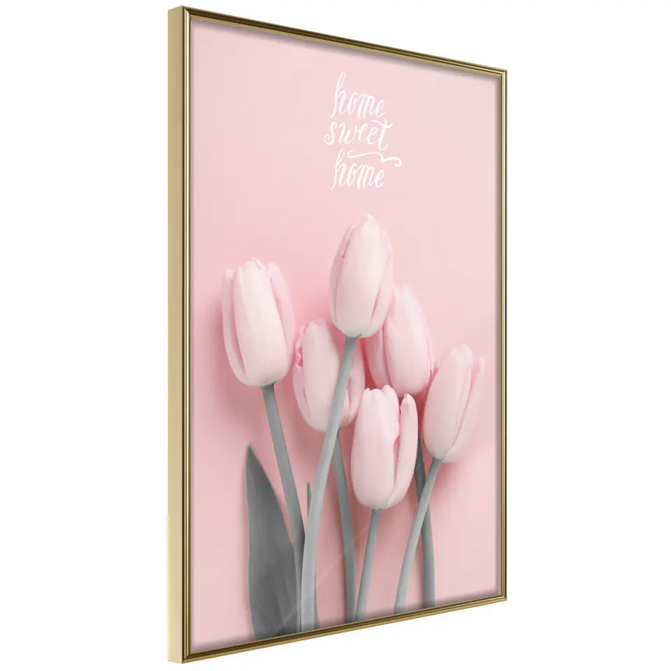 ⁨Plakat - Sześć tulipanów [Poster] (rozmiar 30x45, wykończenie Rama złota)⁩ w sklepie Wasserman.eu