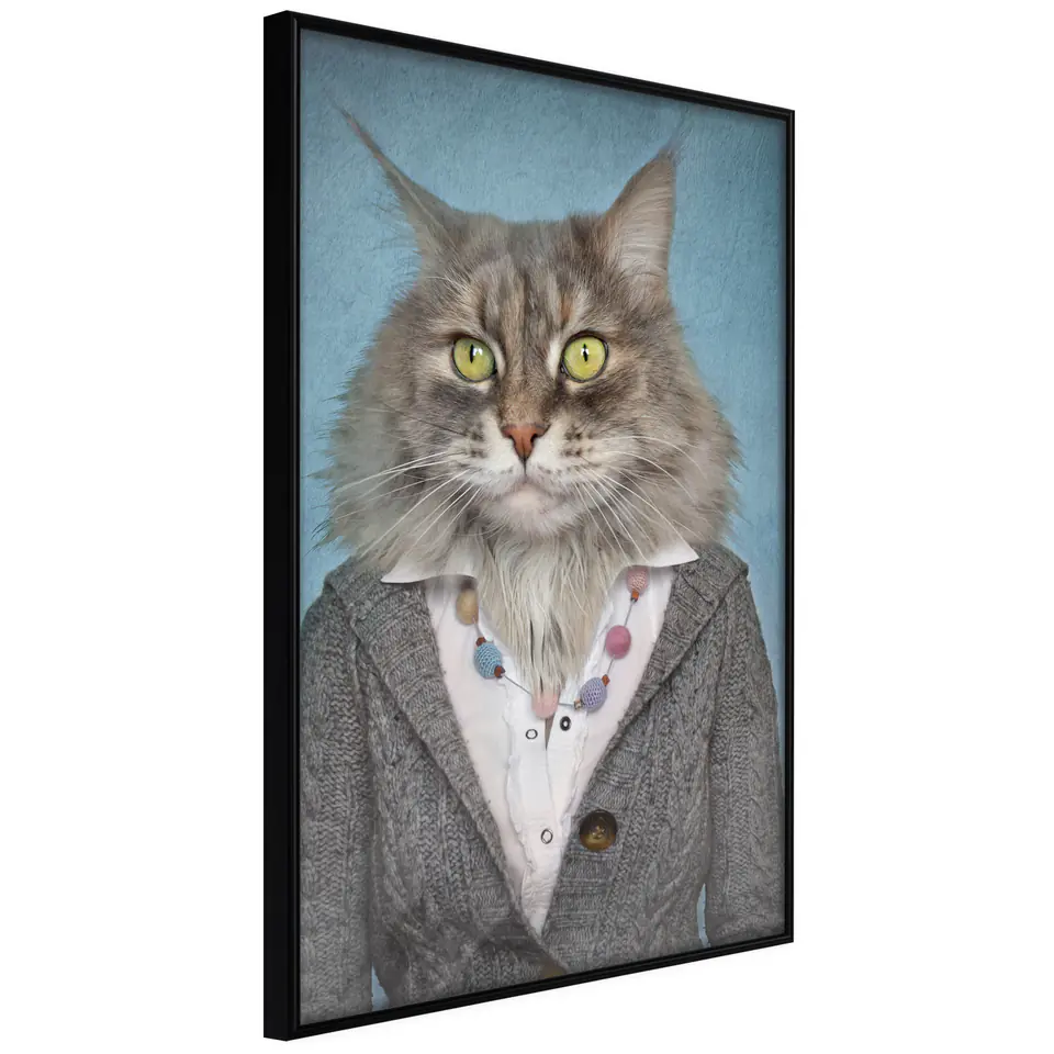 ⁨Poster - Animal alter ego: Cat (size 30x45, finish Frame black)⁩ at Wasserman.eu