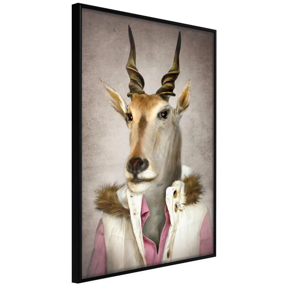 ⁨Poster - Animal alter ego: Antelope (size 20x30, finish Frame black)⁩ at Wasserman.eu