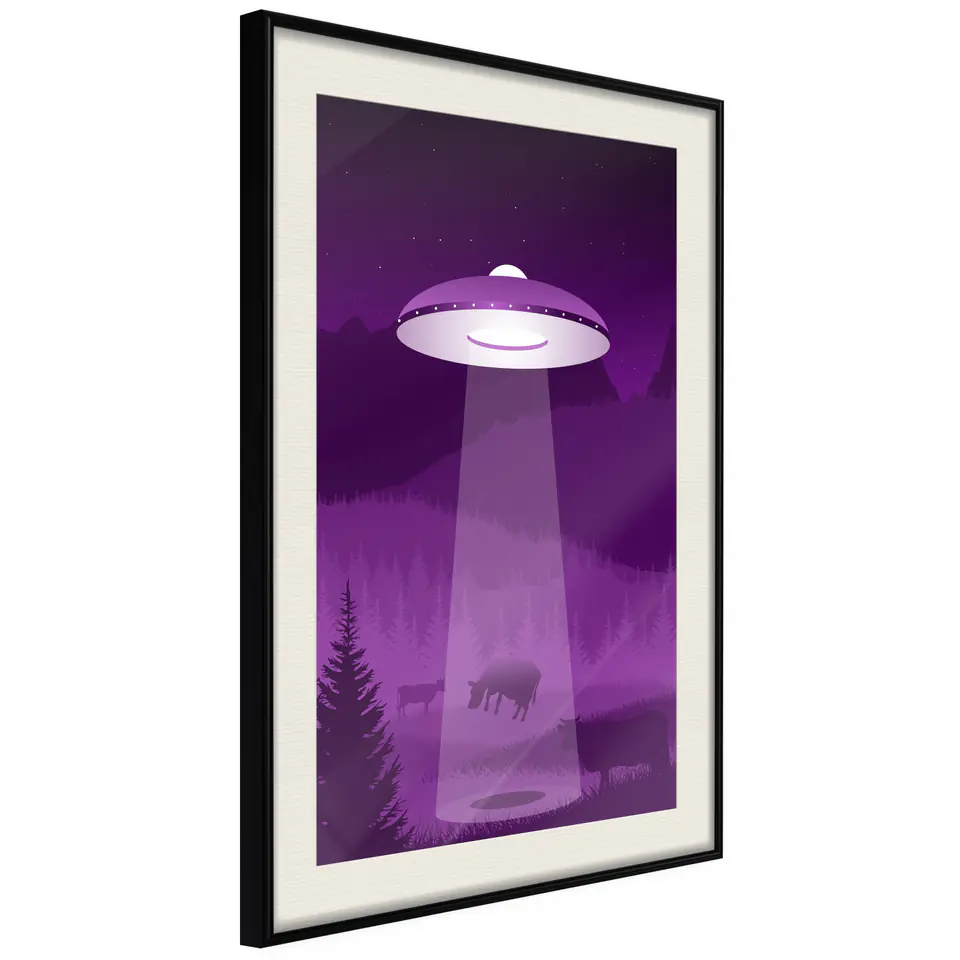 ⁨Plakat - Ufo [Poster] (rozmiar 40x60, wykończenie Rama czarna z passe-partout)⁩ w sklepie Wasserman.eu