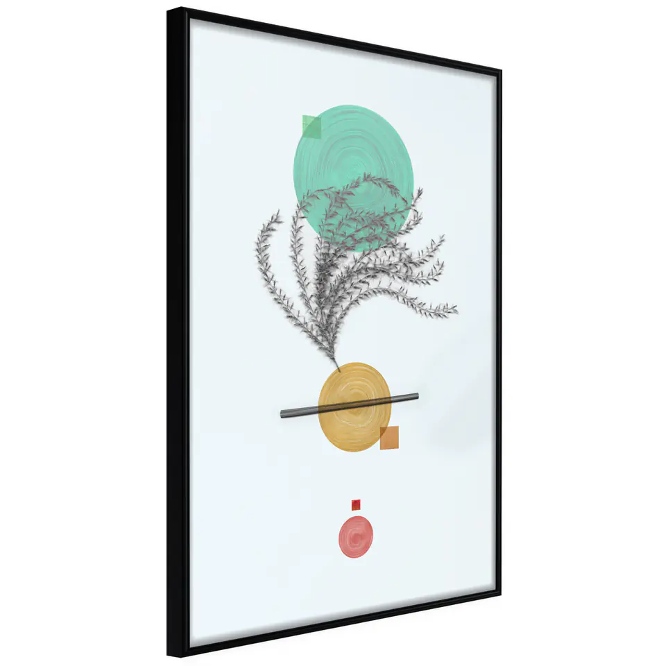 ⁨Poster - Geometric installation with plant (size 20x30, finish Frame black)⁩ at Wasserman.eu