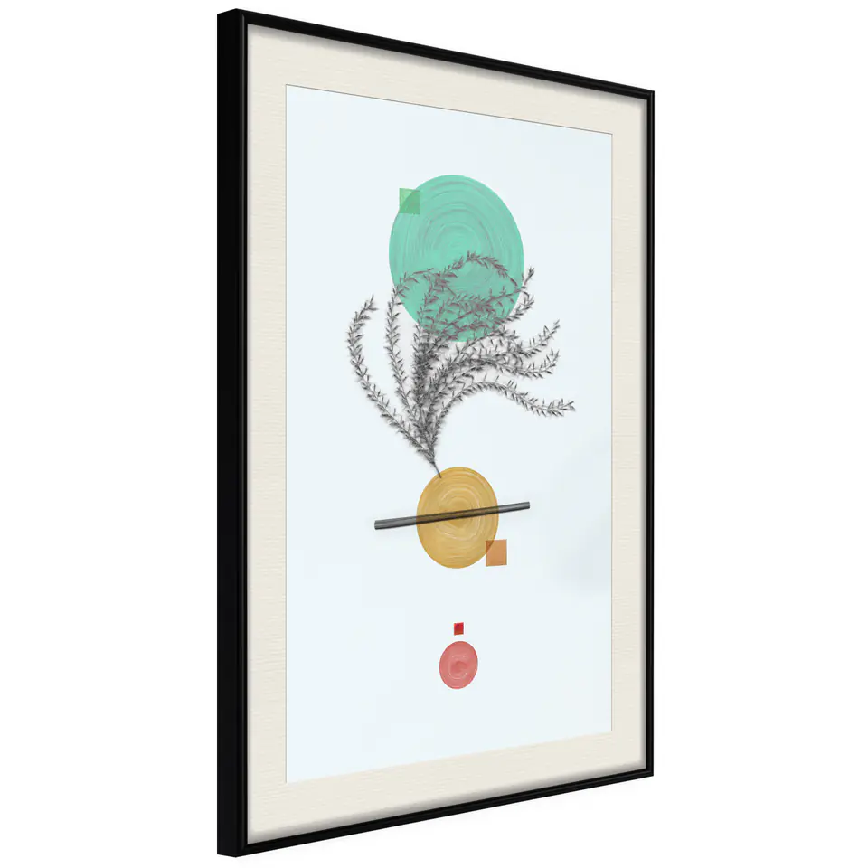 ⁨Plakat - Roślinna kompozycja [Poster] (rozmiar 20x30, wykończenie Rama czarna z passe-partout)⁩ w sklepie Wasserman.eu