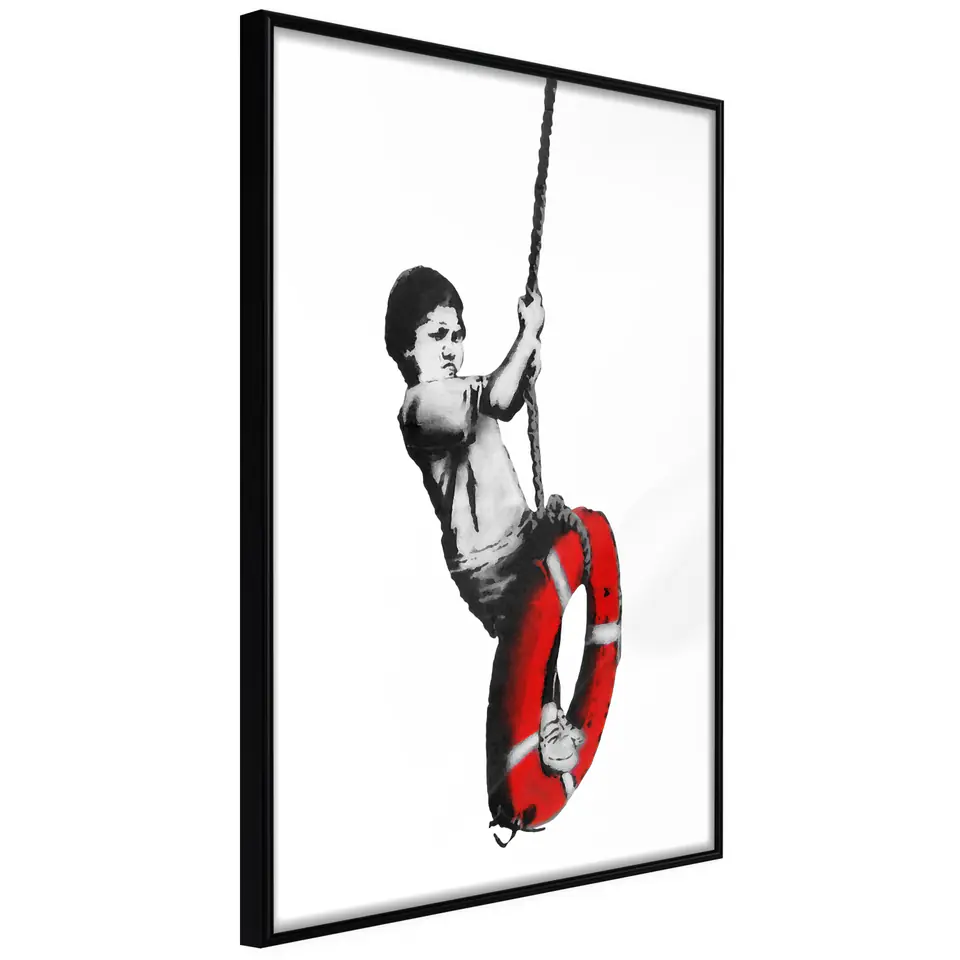 ⁨Poster - Banksy: Swinger (size 20x30, finish Frame black)⁩ at Wasserman.eu