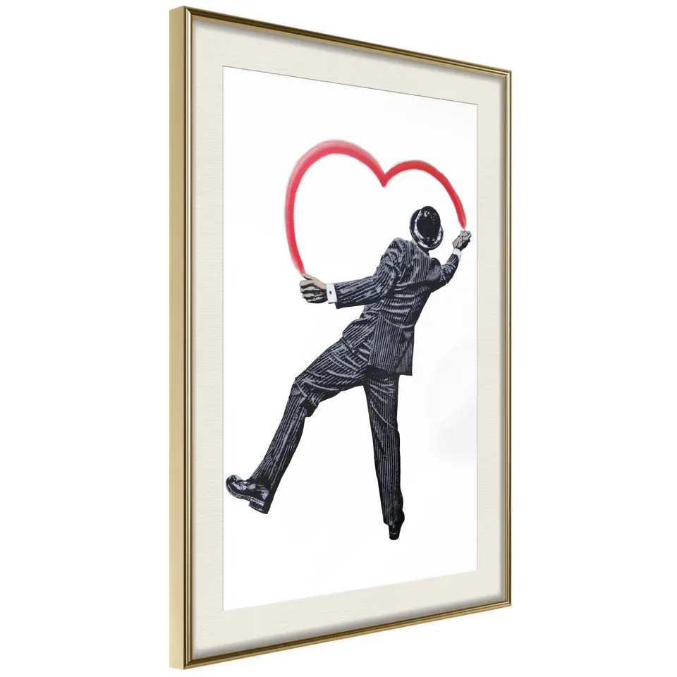 ⁨Plakat - Elegancki graficiarz [Poster] (rozmiar 30x45, wykończenie Rama złota z passe-partout)⁩ w sklepie Wasserman.eu