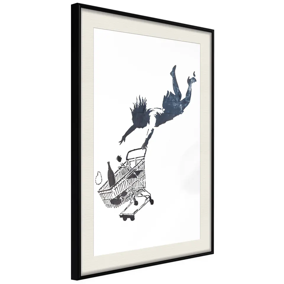 ⁨Plakat - Szał zakupów [Poster] (rozmiar 20x30, wykończenie Rama czarna z passe-partout)⁩ w sklepie Wasserman.eu