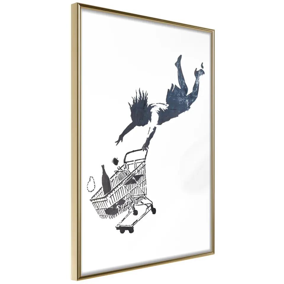⁨Poster - Banksy: Shop Until You Drop (size 20x30, finish Gold frame)⁩ at Wasserman.eu