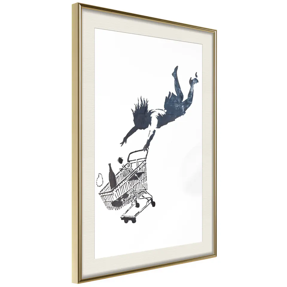 ⁨Plakat - Szał zakupów [Poster] (rozmiar 20x30, wykończenie Rama złota z passe-partout)⁩ w sklepie Wasserman.eu