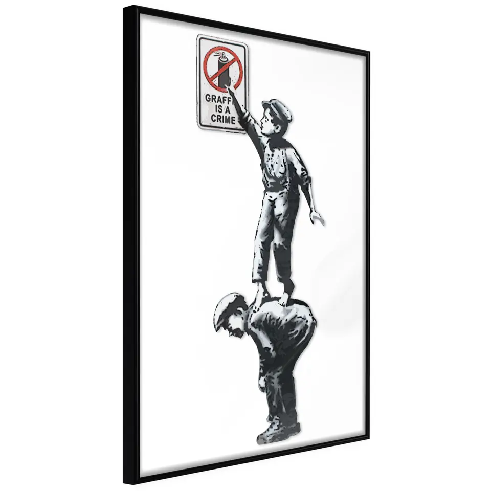 ⁨Plakat - Graffiti is a crime [Poster] (rozmiar 20x30, wykończenie Rama czarna)⁩ w sklepie Wasserman.eu