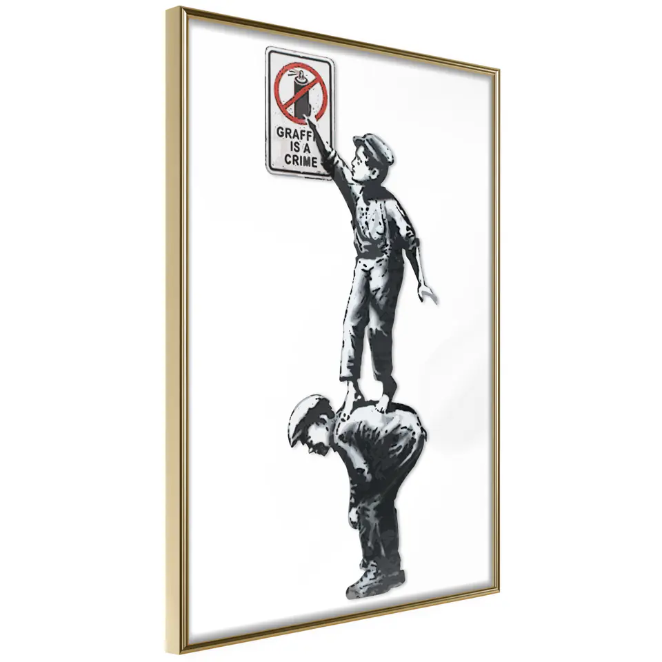 ⁨Poster - Banksy: Graffiti Is a Crime (size 40x60, finish Gold frame)⁩ at Wasserman.eu