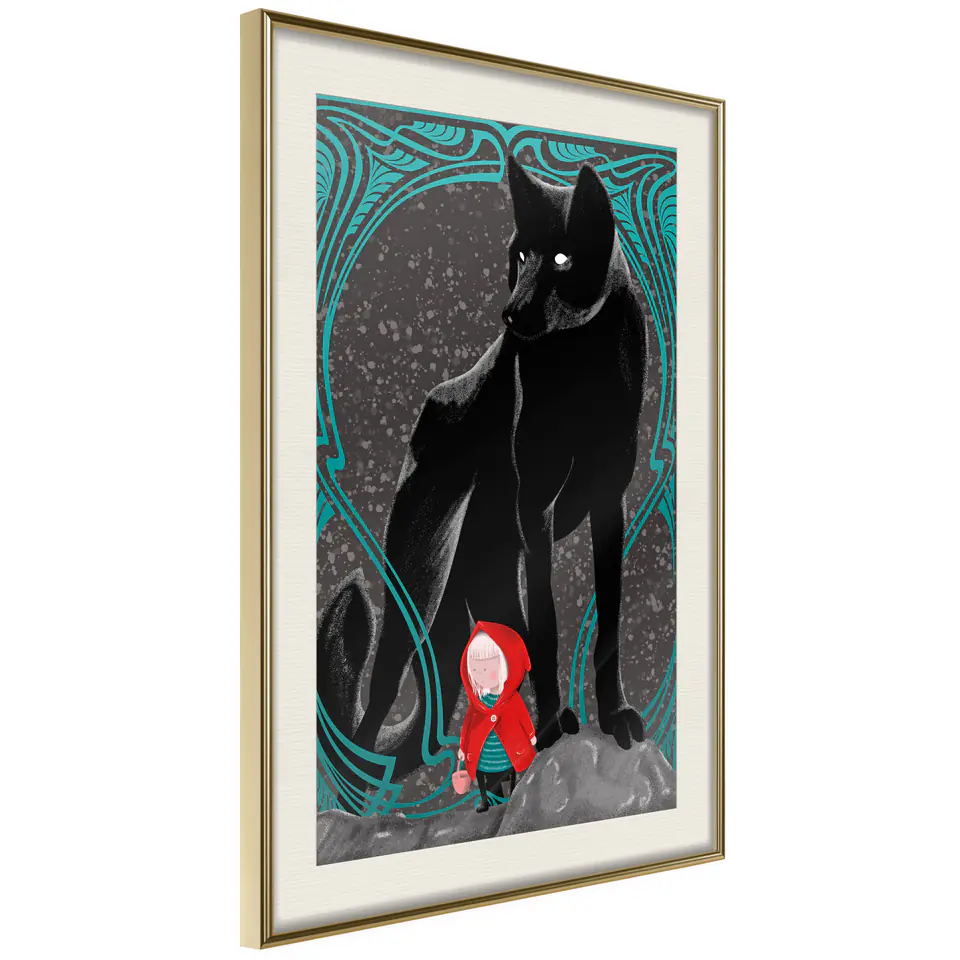 ⁨Poster - Bad Wolf (size 30x45, finish Gold frame with passe-partout)⁩ at Wasserman.eu