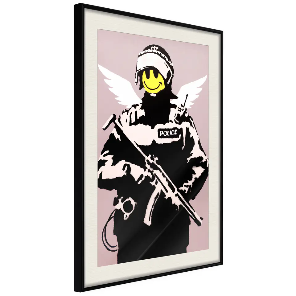 ⁨Plakat - Policjant [Poster] (rozmiar 40x60, wykończenie Rama czarna z passe-partout)⁩ w sklepie Wasserman.eu