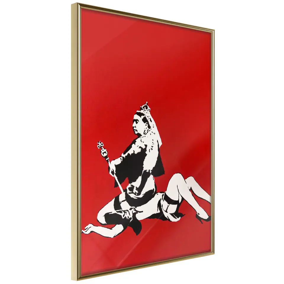 ⁨Poster - Banksy: Queen Victoria (size 20x30, finish Gold frame)⁩ at Wasserman.eu