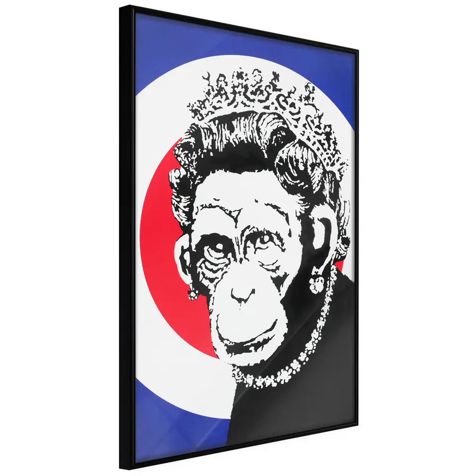 ⁨Poster - Banksy: Monkey Queen (size 20x30, finish Frame black)⁩ at Wasserman.eu
