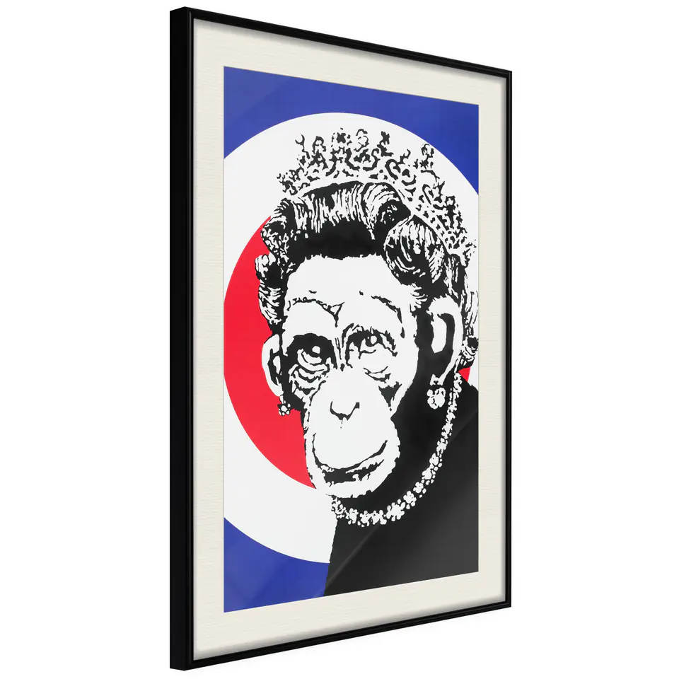 ⁨Plakat - Królowa małp [Poster] (rozmiar 30x45, wykończenie Rama czarna z passe-partout)⁩ w sklepie Wasserman.eu
