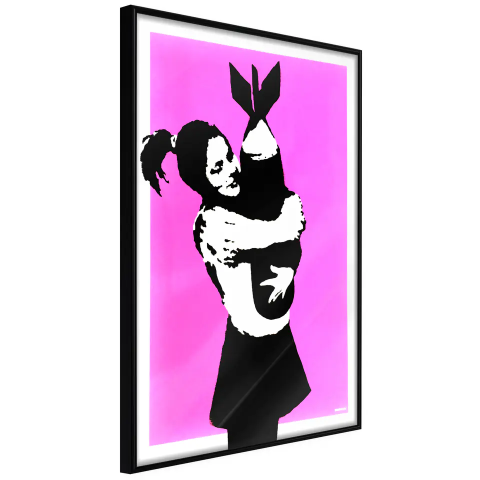 ⁨Poster - Banksy: Bomb Hugger (size 20x30, finish Frame black)⁩ at Wasserman.eu