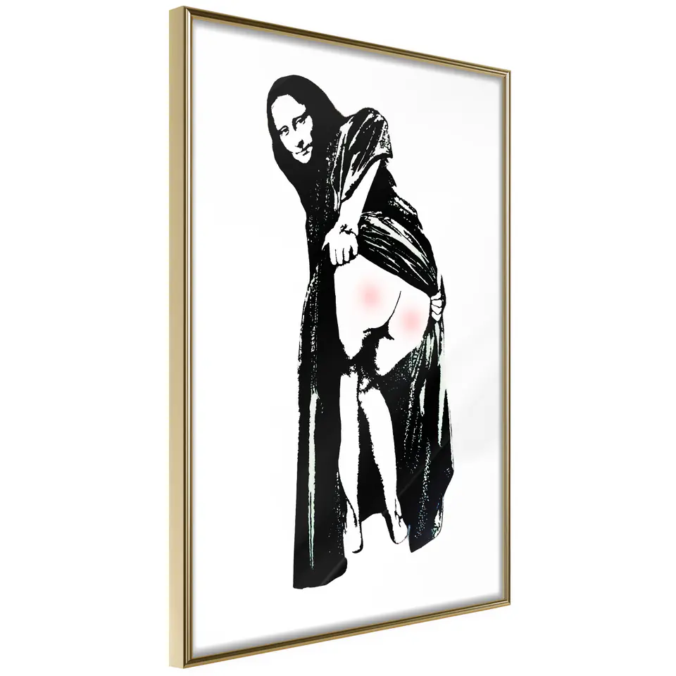 ⁨Poster - Moona Lisa (size 40x60, finish Frame gold)⁩ at Wasserman.eu