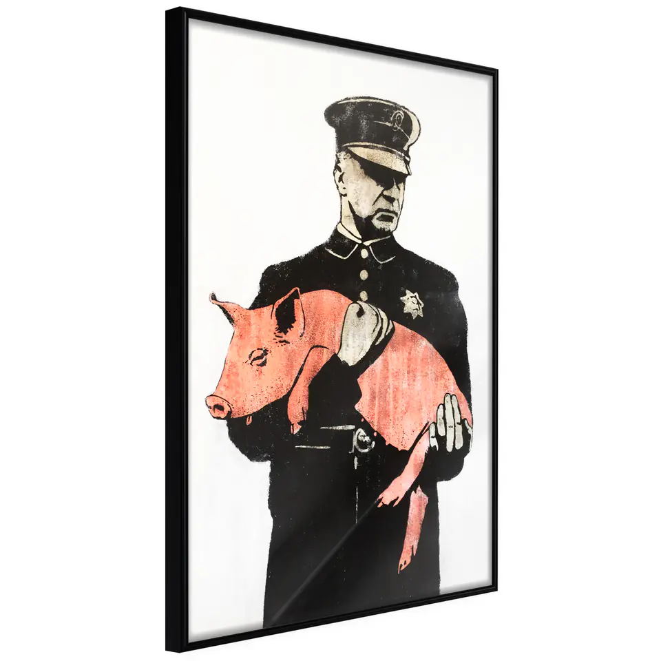 ⁨Poster - Pig (size 20x30, finish Frame black)⁩ at Wasserman.eu