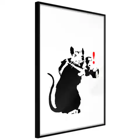 ⁨Poster - Banksy: Rat Photographer (size 20x30, finish Frame black)⁩ at Wasserman.eu