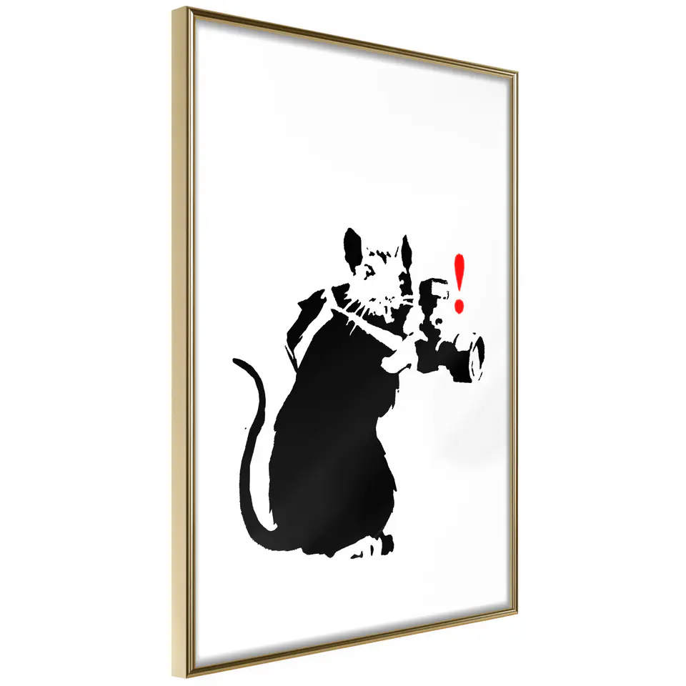 ⁨Plakat - Szczur fotograf [Poster] (rozmiar 20x30, wykończenie Rama złota)⁩ w sklepie Wasserman.eu