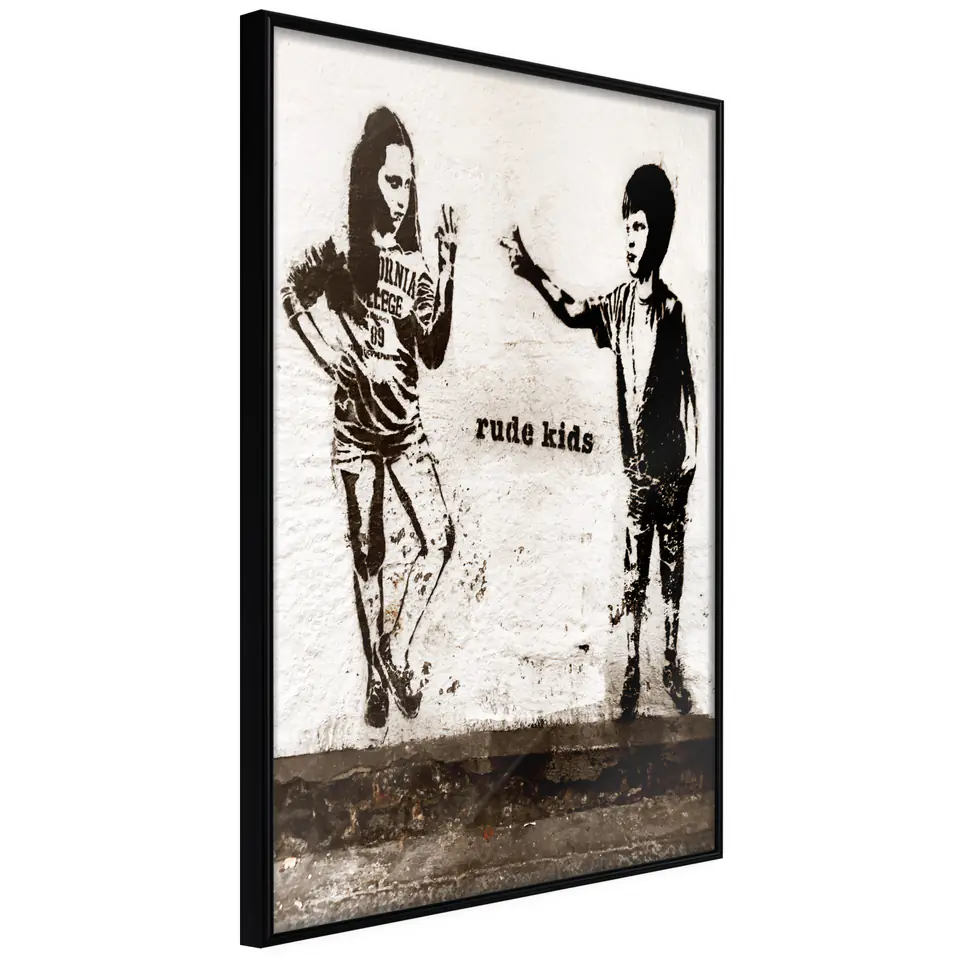 ⁨Poster - Banksy: Rude Kids (size 20x30, finish Frame black)⁩ at Wasserman.eu