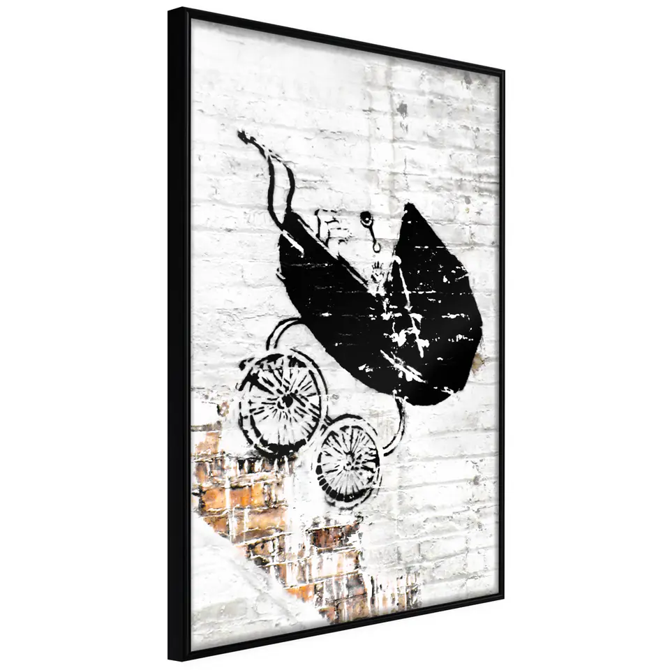 ⁨Poster - Banksy: Baby Stroller (size 20x30, finish Frame black)⁩ at Wasserman.eu