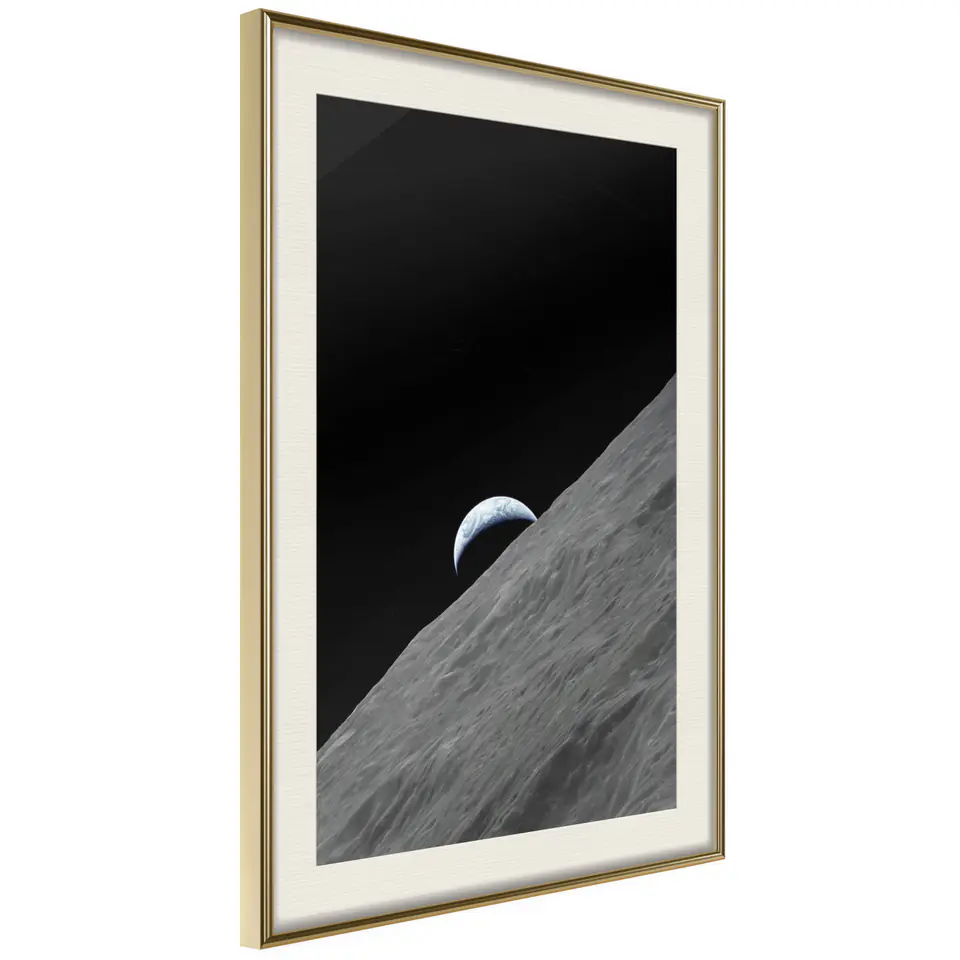 ⁨Poster - Planet in the shadow (size 20x30, finish Gold frame with passe-partout)⁩ at Wasserman.eu