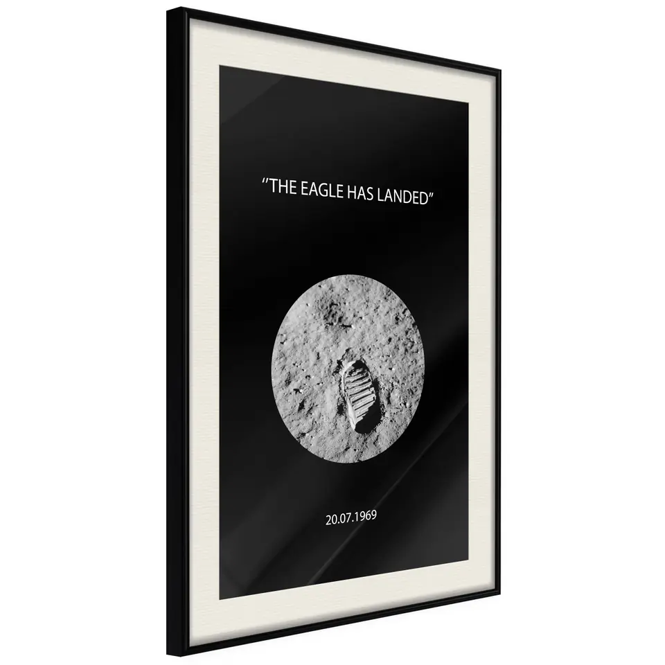 ⁨Poster - Small step (size 20x30, finish Black frame with passe-partout)⁩ at Wasserman.eu