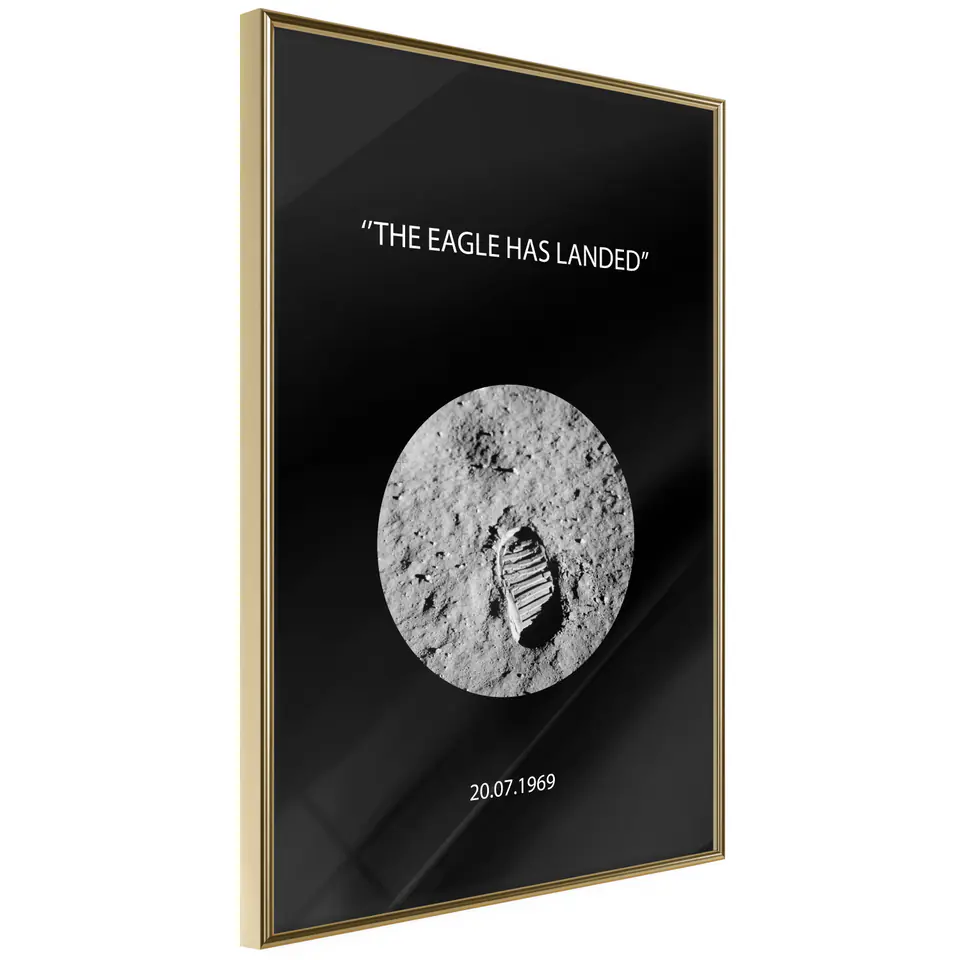 ⁨Poster - Small step (size 20x30, finish Gold frame)⁩ at Wasserman.eu
