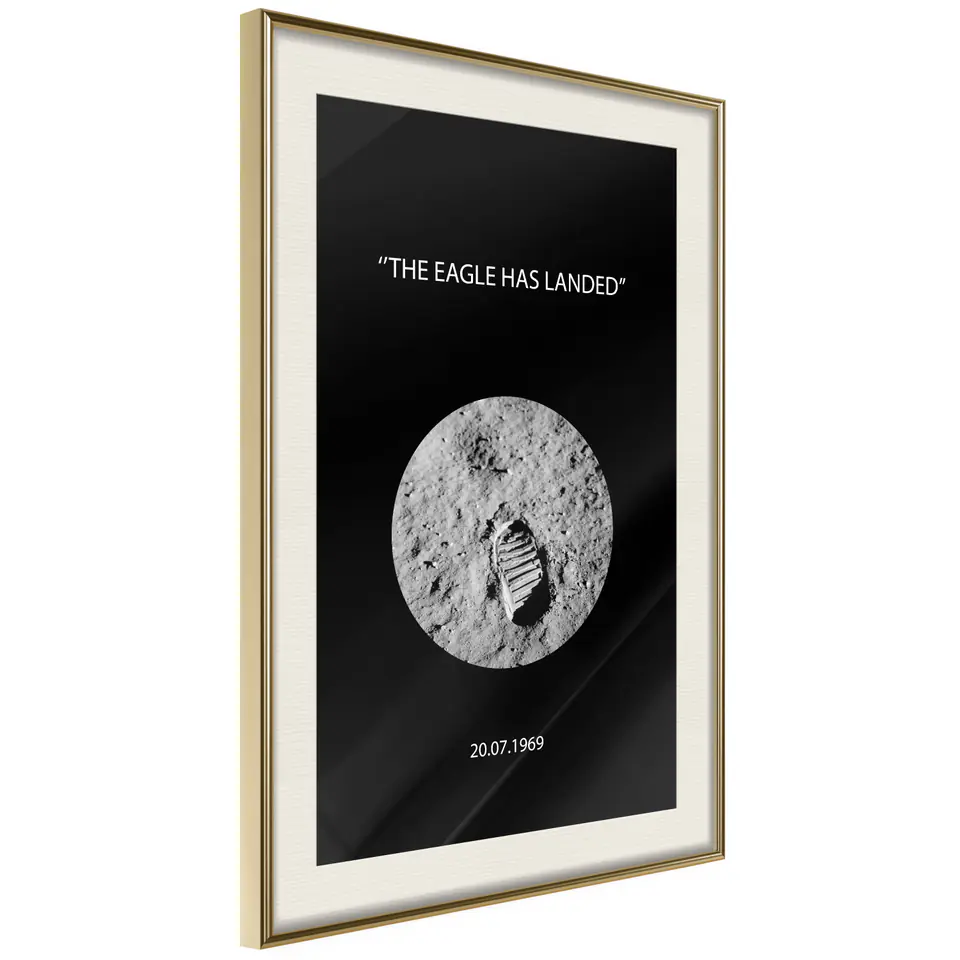 ⁨Plakat - The Eagle Has Landed [Poster] (rozmiar 40x60, wykończenie Rama złota z passe-partout)⁩ w sklepie Wasserman.eu