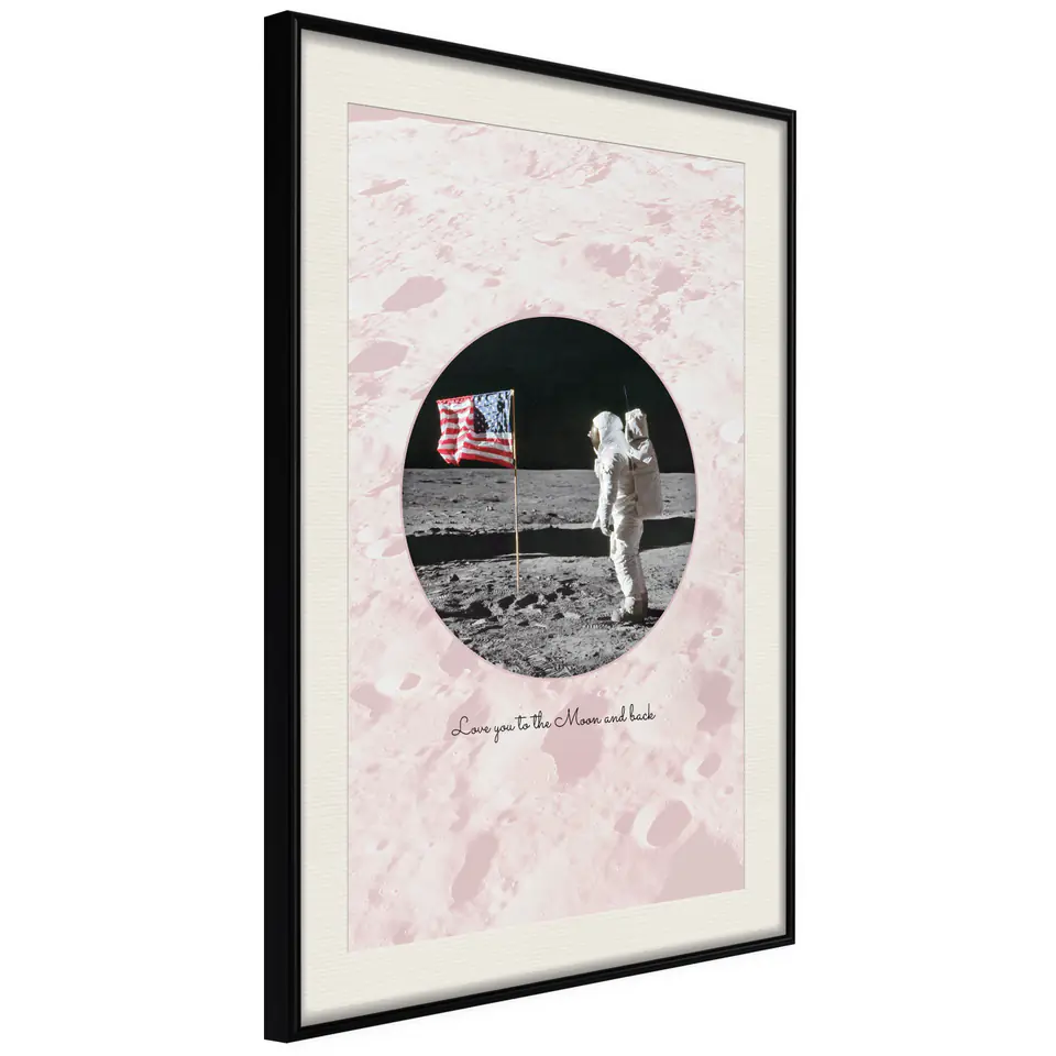 ⁨Plakat - Love You to the Moon and Back [Poster] (rozmiar 30x45, wykończenie Rama czarna z passe-partout)⁩ w sklepie Wasserman.eu