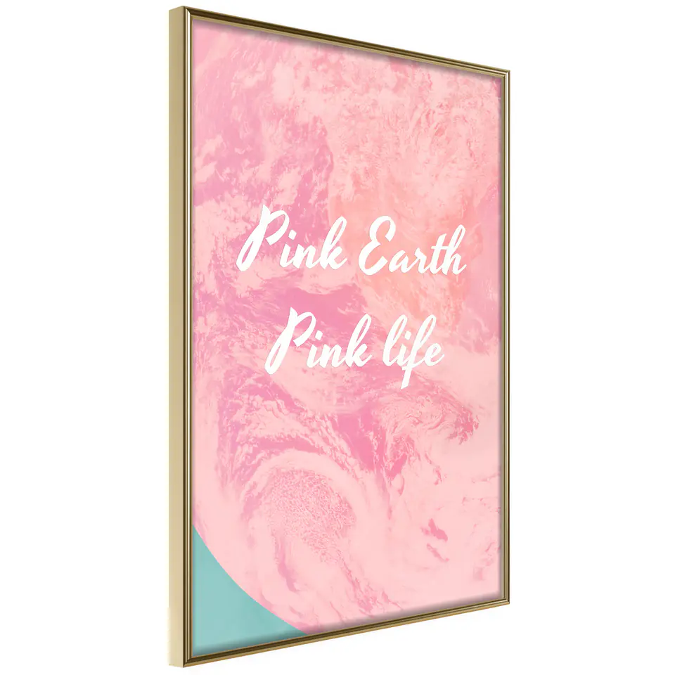 ⁨Poster - Pink Life (size 20x30, finish Gold frame)⁩ at Wasserman.eu
