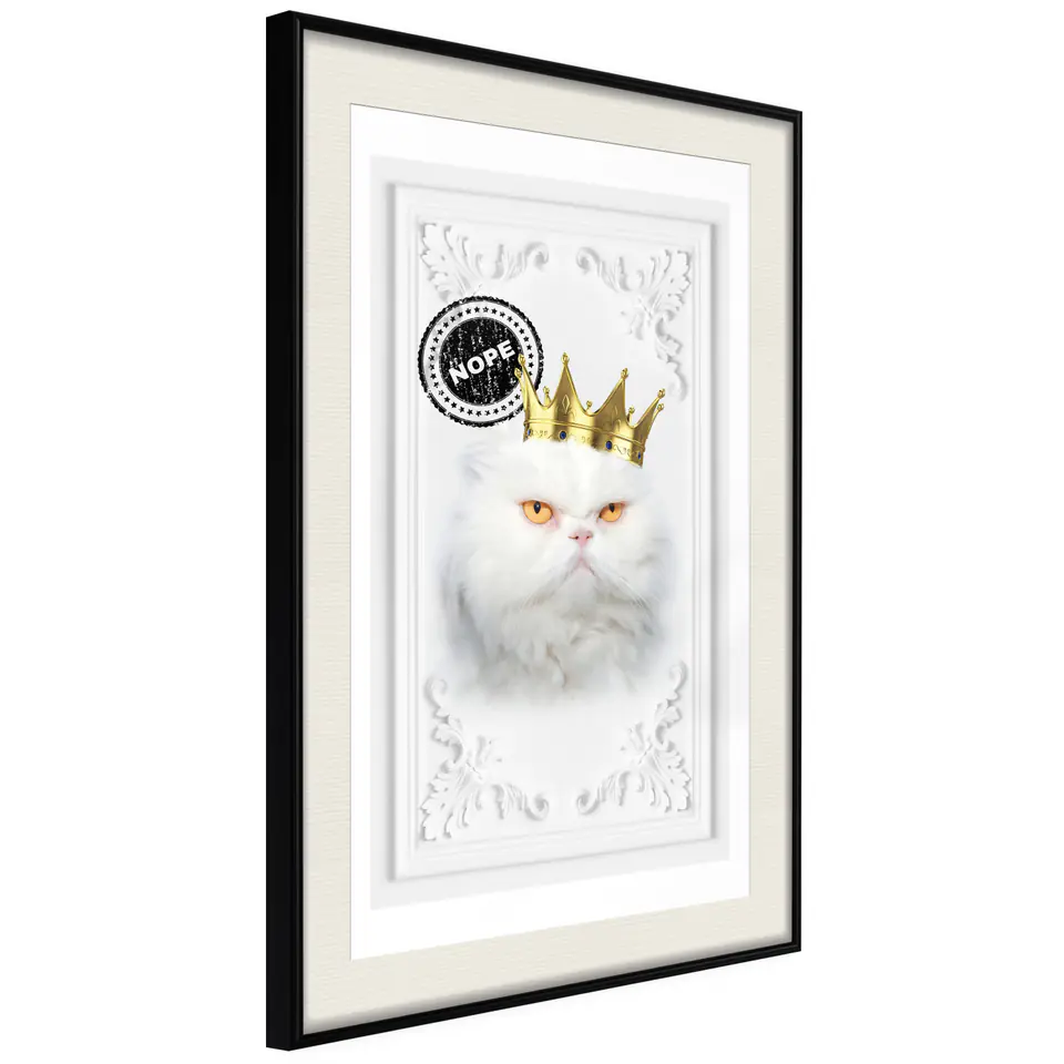 ⁨Poster - Cat rules II (size 20x30, finish Black frame with passe-partout)⁩ at Wasserman.eu