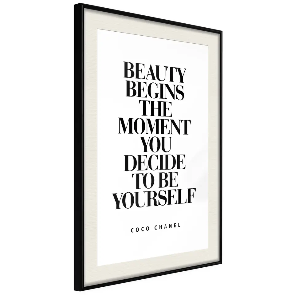 ⁨Plakat - Coco Chanel [Poster] (rozmiar 40x60, wykończenie Rama czarna z passe-partout)⁩ w sklepie Wasserman.eu