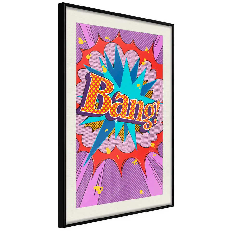 ⁨Plakat - Bang! [Poster] (rozmiar 20x30, wykończenie Rama czarna z passe-partout)⁩ w sklepie Wasserman.eu