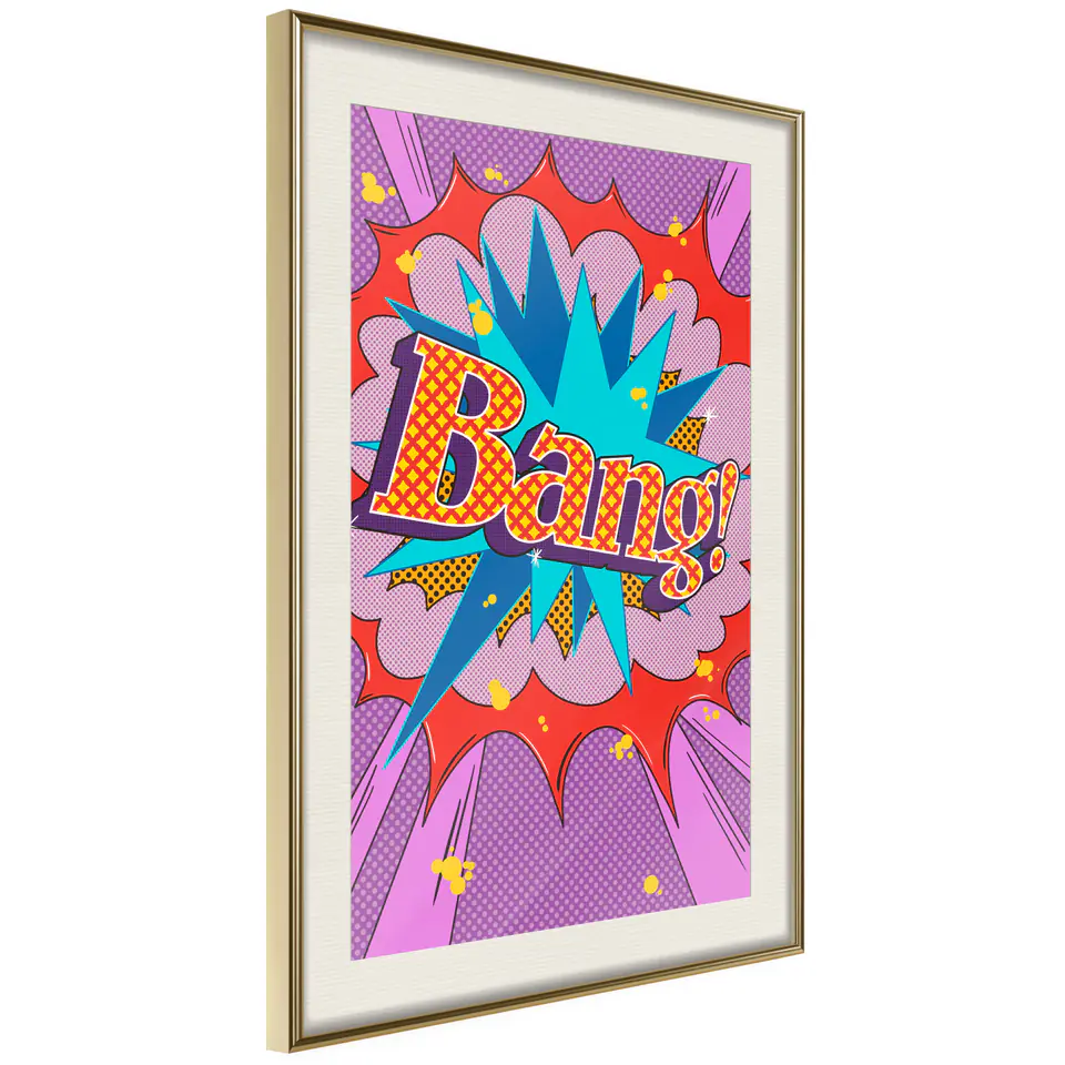 ⁨Plakat - Bang! [Poster] (rozmiar 20x30, wykończenie Rama złota z passe-partout)⁩ w sklepie Wasserman.eu