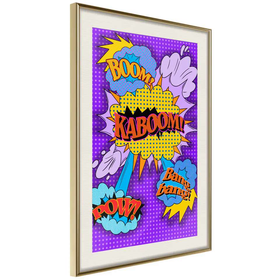 ⁨Plakat - Kaboom! [Poster] (rozmiar 30x45, wykończenie Rama złota z passe-partout)⁩ w sklepie Wasserman.eu