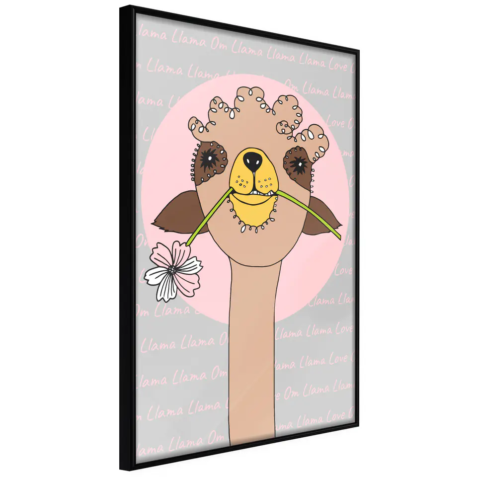 ⁨Poster - Lovely llama (size 20x30, finish Frame black)⁩ at Wasserman.eu