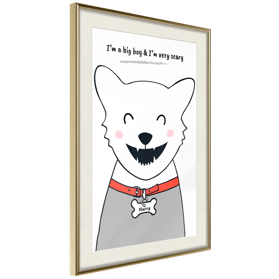 ⁨Poster - Pure happiness (size 20x30, finish Gold frame with passe-partout)⁩ at Wasserman.eu