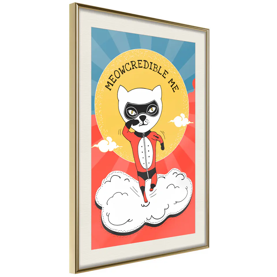 ⁨Plakat - Szanowny kot [Poster] (rozmiar 30x45, wykończenie Rama złota z passe-partout)⁩ w sklepie Wasserman.eu