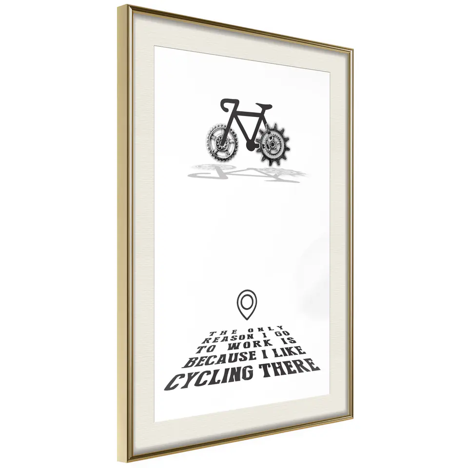 ⁨Plakat - I like Cycling [Poster] (rozmiar 30x45, wykończenie Rama złota z passe-partout)⁩ w sklepie Wasserman.eu