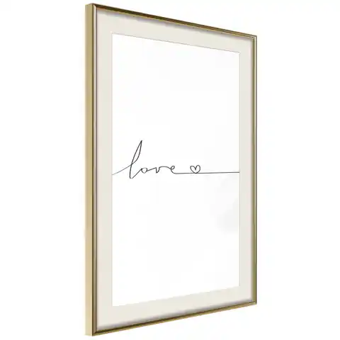⁨Poster - Love pulse (size 30x45, finish Gold frame with passe-partout)⁩ at Wasserman.eu