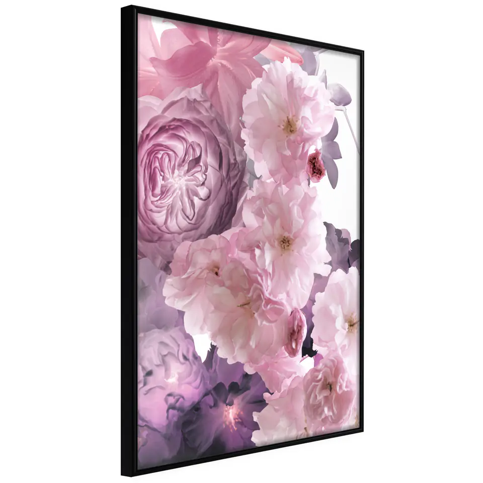 ⁨Poster - Pink bouquet (size 20x30, finish Frame black)⁩ at Wasserman.eu